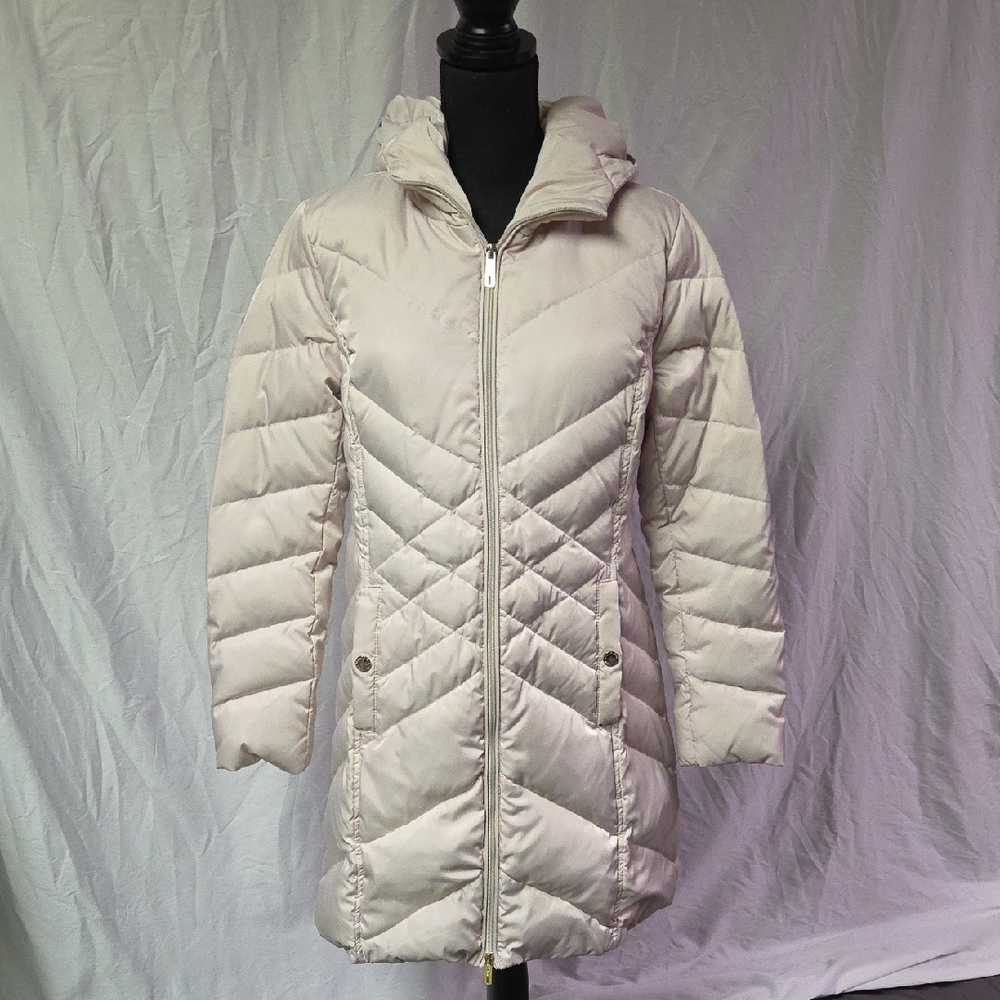 Kenneth Cole Reaction Off-White Quilted Puffer Jacket
